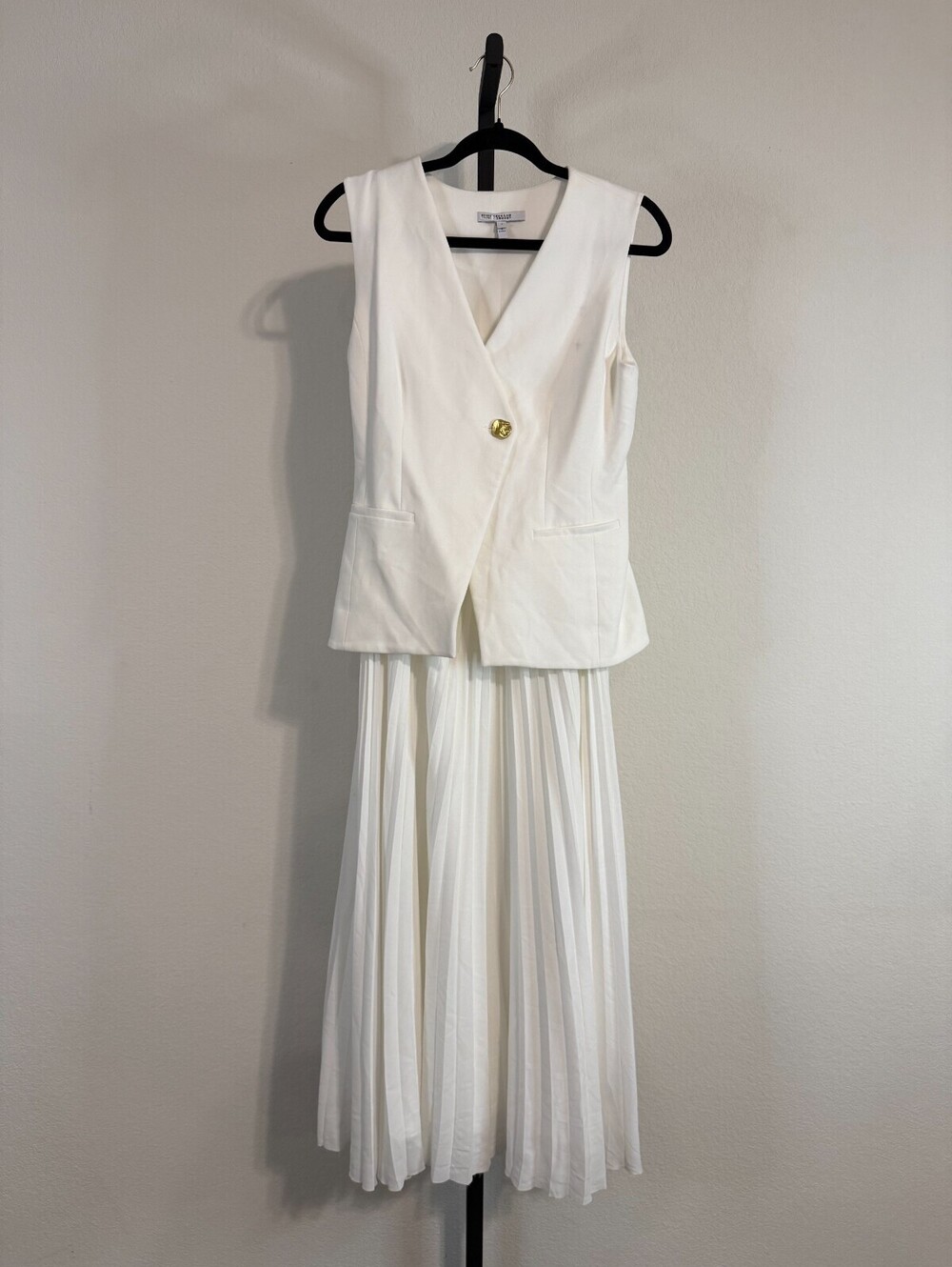Derek Lam 10 Crosby Sleeveless Twofer Midi Dress w/ Pleated Skirt SZ 2 *flaw*